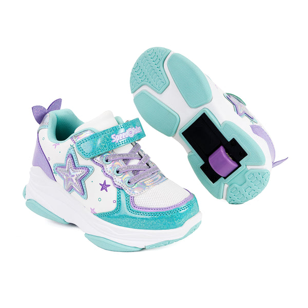 Tenis Patín Speed Rollers Star Morado Multicolor Shine Para Niña