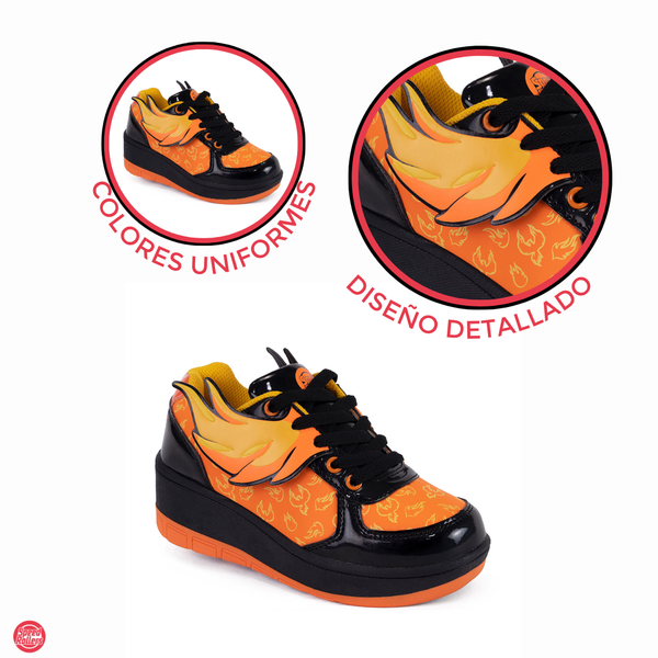 Tenis Patín Speed Rollers Fenix Fuego Roller Naranja