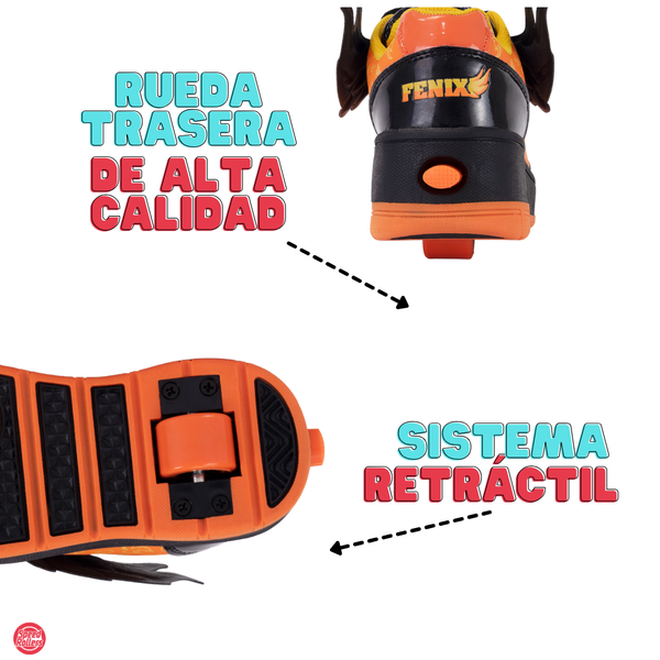 Tenis Patín Speed Rollers Fenix Fuego Roller Naranja