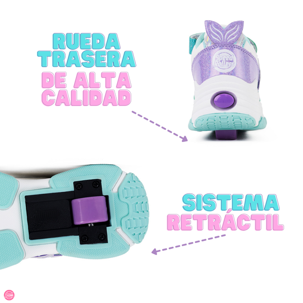 Tenis Patín Speed Rollers Star Morado Multicolor Shine Para Niña