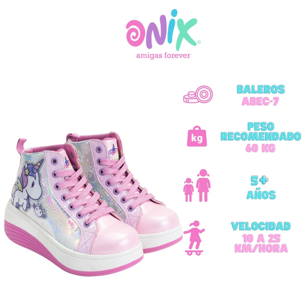 Tenis Patín Onix Style Magic Fireworks Rosa Para Niña