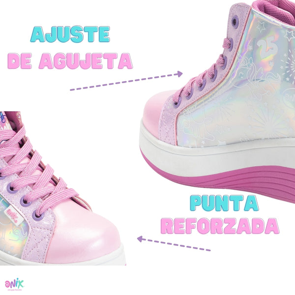 Tenis Patín Onix Style Magic Fireworks Rosa Para Niña