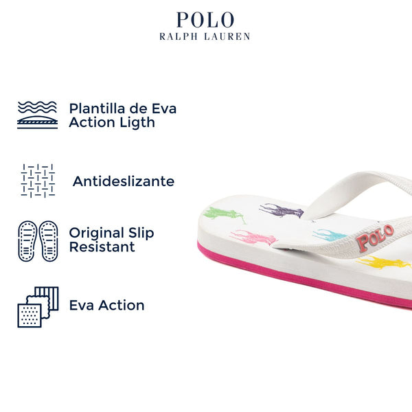 Sandalia Polo Ralph Lauren Style Amino Blanco Multi