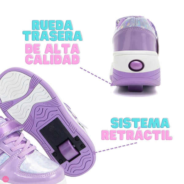 Tenis Patín Speed Rollers Style Shooting Star Speed Morado Para  Niña