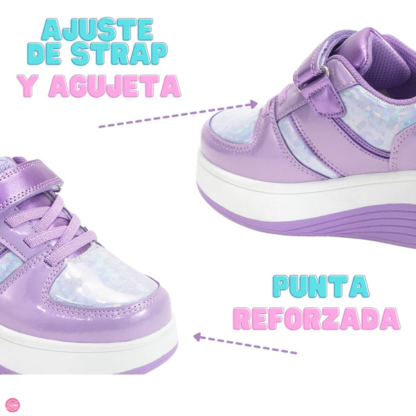 Tenis Patín Speed Rollers Style Shooting Star Speed Morado Para  Niña