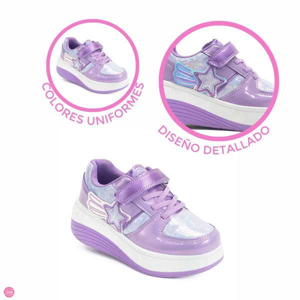 Tenis Patín Speed Rollers Style Shooting Star Speed Morado Para  Niña