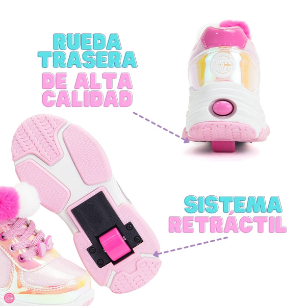 Tenis Patín Speed Rollers Style Bow Kitty Rosa Para Niña
