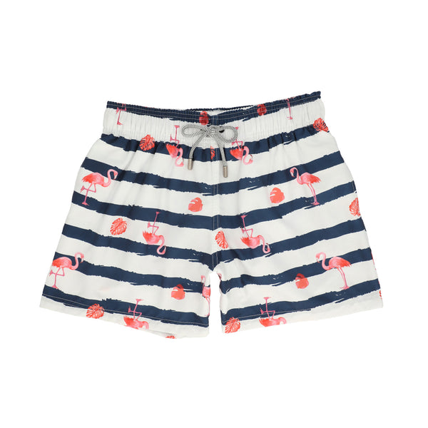 Traje De Baño WAVE Motion Flamencos Rayado Blanco