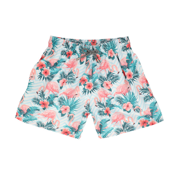 Traje De Baño WAVE Motion Flamencos Tropical Azul Celeste