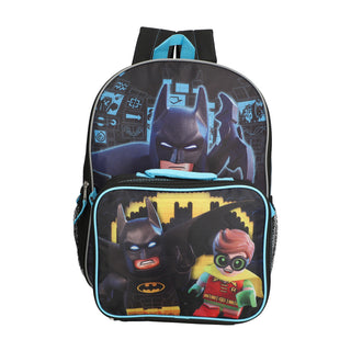 Kit Mochila Lego Batman Y Robín Negro