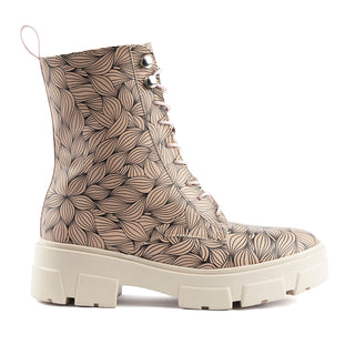 Bota Combat Vida Leve Style Rosa Estampado