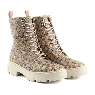 Bota Combat Vida Leve Style Rosa Estampado