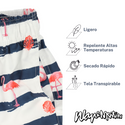 Traje De Baño WAVE Motion Flamencos Rayado Blanco