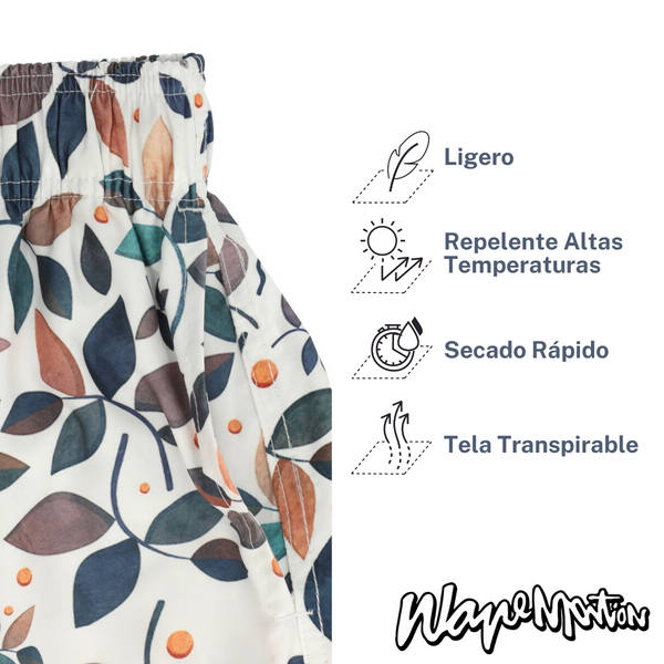 Traje De Baño WAVE Motion Hojas Gris Siberia