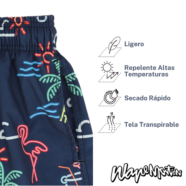 Traje De Baño WAVE Motion Tropical Night Azul Marino