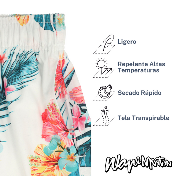 Traje De Baño WAVE Motion Floral Blanco