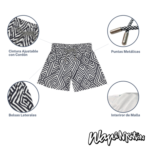 Traje De Baño WAVE Motion Rombos Negro