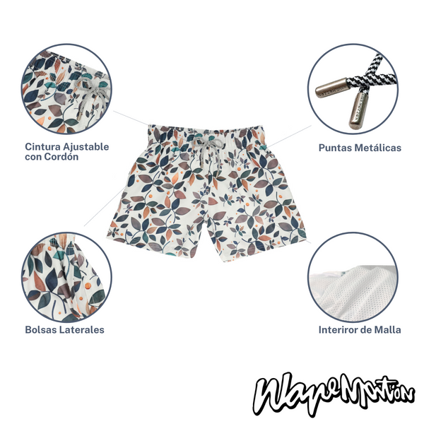 Traje De Baño WAVE Motion Hojas Gris Siberia