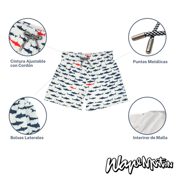 Traje De Baño WAVE Motion Tiburon Blanco