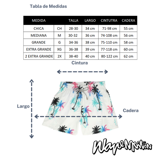 Traje De Baño WAVE Motion Palmeras Blanco