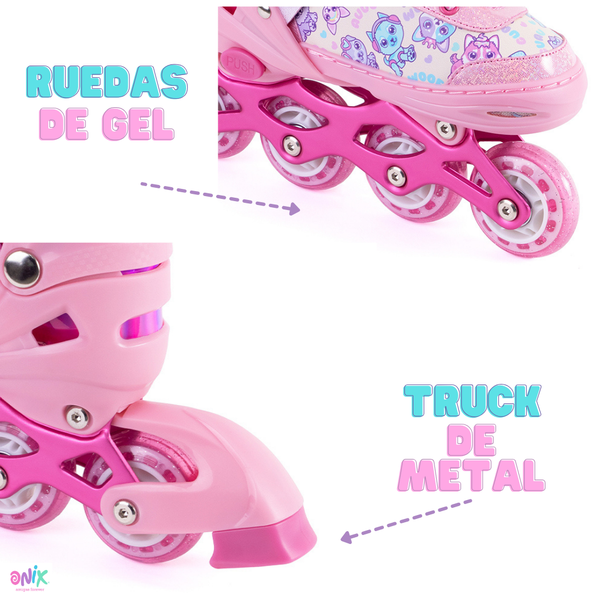 Patines De Línea Ajustables Onix Unicornio Magic Spark Rosa