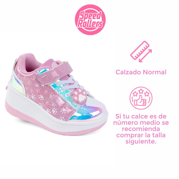 Tenis Patín Speed Rollers Mittle Cat Rosa