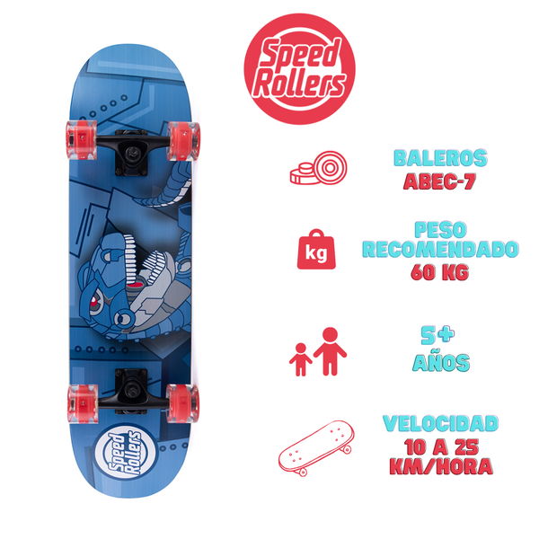 Patineta Speed Rollers Dino Cop Azul Marino