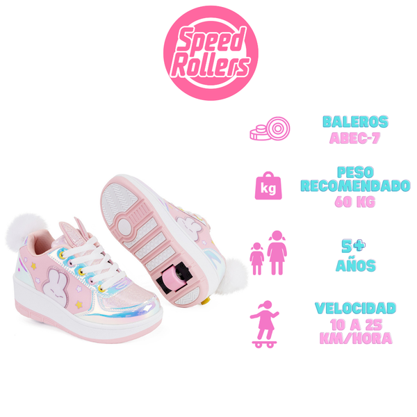 Tenis Patín Speed Rollers Bunny Roller Rosa Shine