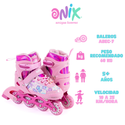 Patines De Línea Ajustables Onix Unicornio Magic Spark Rosa