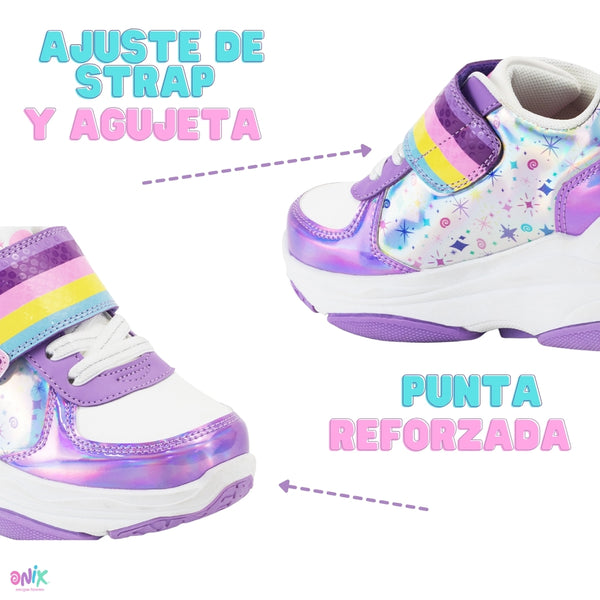 Tenis Patín Onix Style Rainbow Magic Multicolor Para Niña