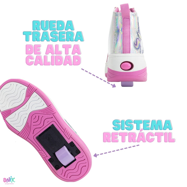 Tenis Patín Onix Style Magic Fireworks Rosa Para Niña