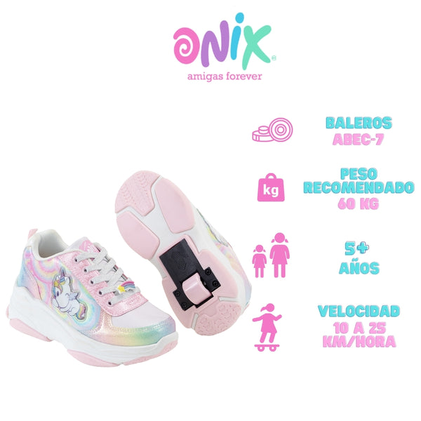 Tenis Patín Onix Style Magic Rainbow Rosa Para Ñiña