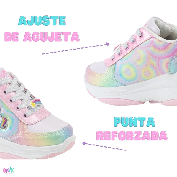 Tenis Patín Onix Style Magic Rainbow Rosa Para Ñiña