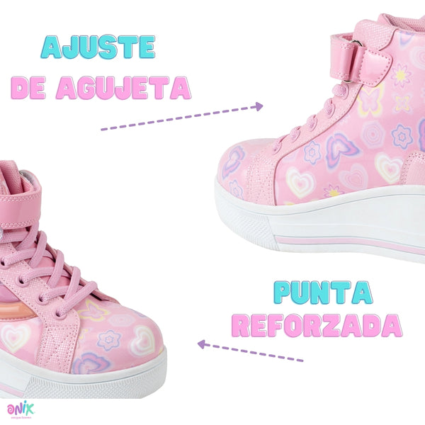 Tenis Patín Onix Style Bota rosa