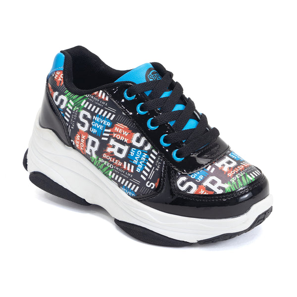 Tenis Patín Speed Rollers Style Street Skate Negro Para Niño