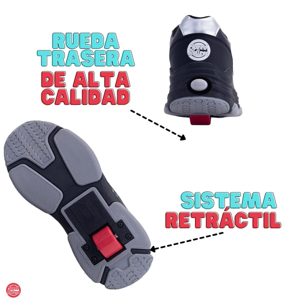 Tenis Patín Speed Rollers Style Dark Smile Negro Para Niño