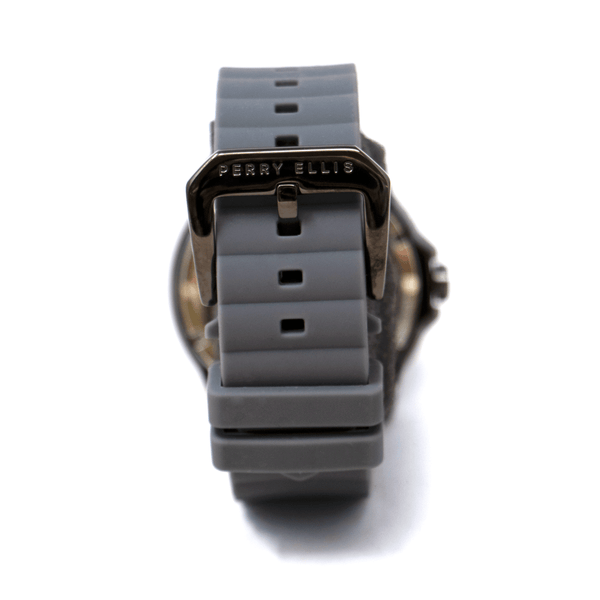 Reloj Perry Ellis Para Hombre Deep Diver Color Gris De 46 mm
