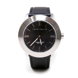 Reloj Perry Ellis Para Hombre Slim Line Negro De 46 mm