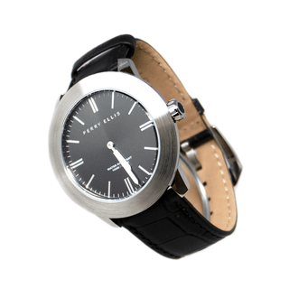 Reloj Perry Ellis Para Hombre Slim Line Negro De 46 mm