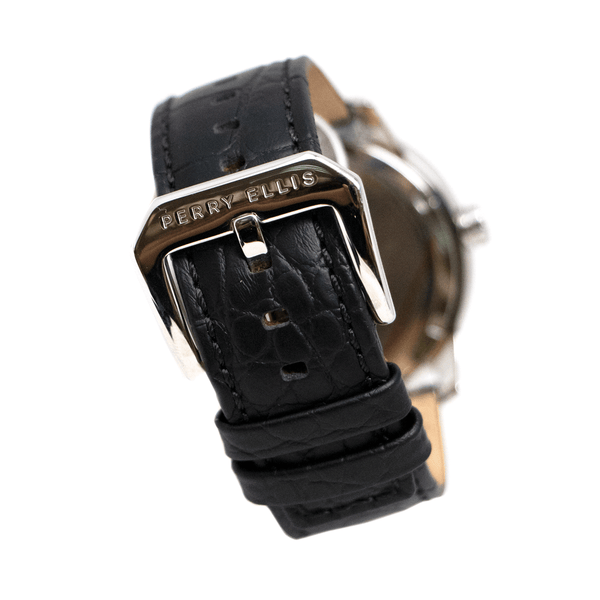Reloj Perry Ellis Para Hombre Slim Line Negro De 46 mm