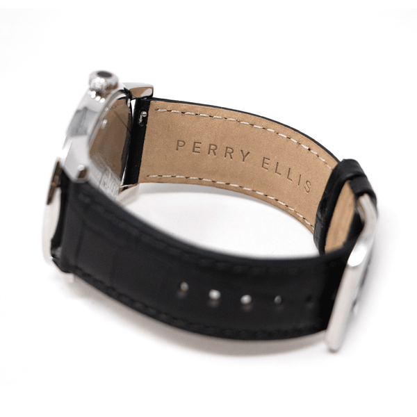 Reloj Perry Ellis Para Hombre Slim Line Negro De 46 mm