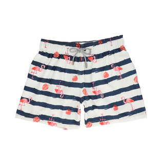 Traje De Baño WAVE Motion Flamencos Rayado Blanco