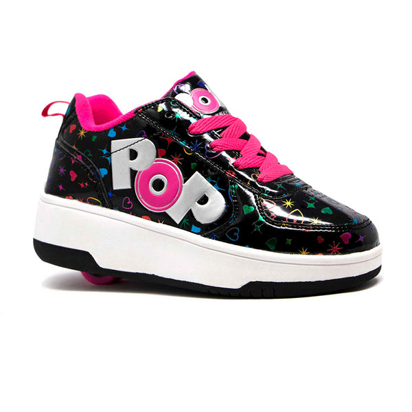 Tenis Patín Heelys Corazones Negro