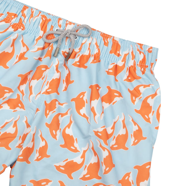 Traje De Baño Wave Motion Orcas Azul Pastel