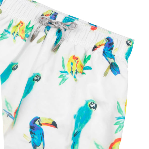 Traje De Baño Wave Motion Aves Tropicales Blanco