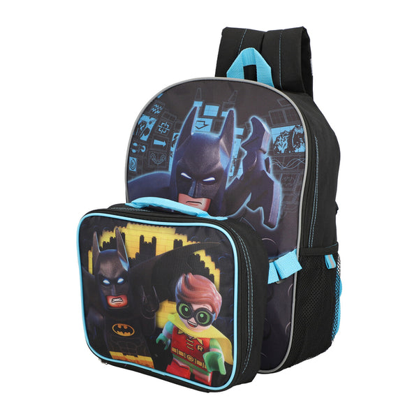 Kit Mochila Lego Batman Y Robín Negro