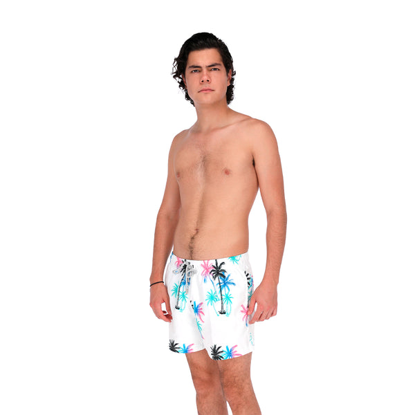 Traje De Baño WAVE Motion Palmeras Blanco