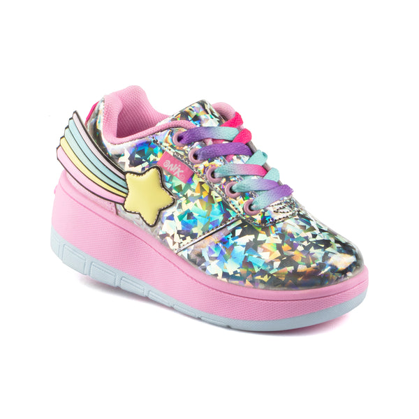 Tenis Patín Onix Holográfico Estrella Plata