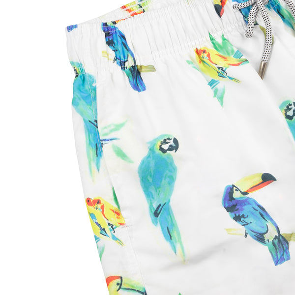 Traje De Baño Wave Motion Aves Tropicales Blanco