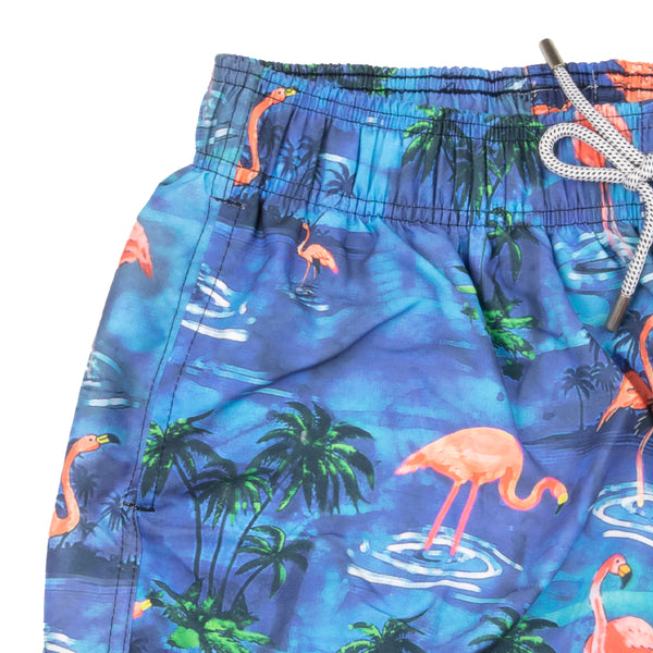 Traje De Baño Wave Motion Flamencos Azul Marino